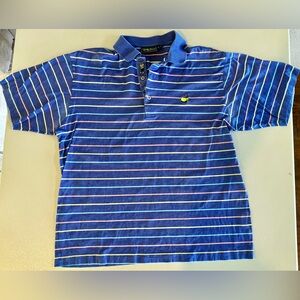 Men’s Bobby Jones MASTERS Blue Striped Polo Shirt M